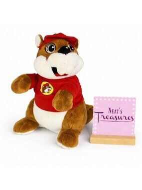 Buc-ee's Beaver Mascot Jaag TShirt Red Ball Cap  11" Stuffed Soft Animal Plush